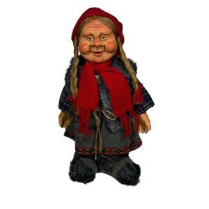 Bebe Norway Vintage Norwegian Troll Figurine Woman Winter Christmas 12”